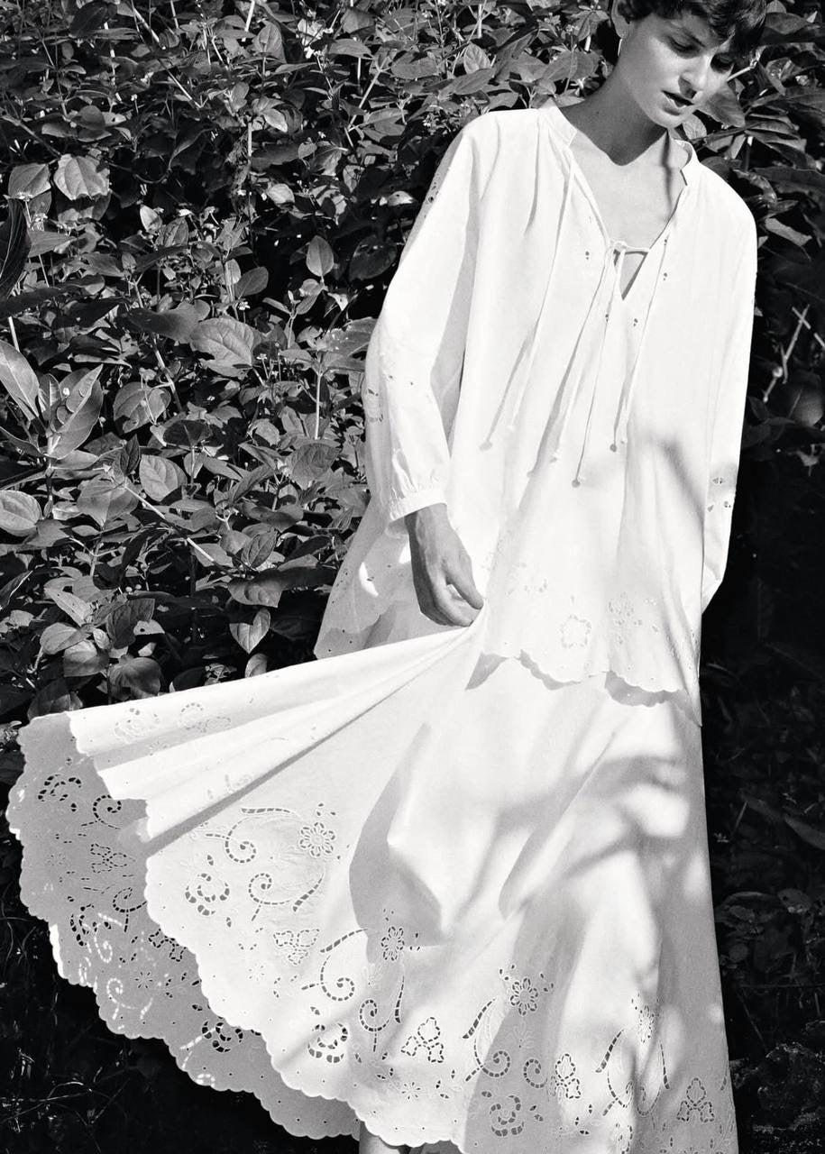SE x EDI Long Line Embroidered Blouse | Midi Skirt