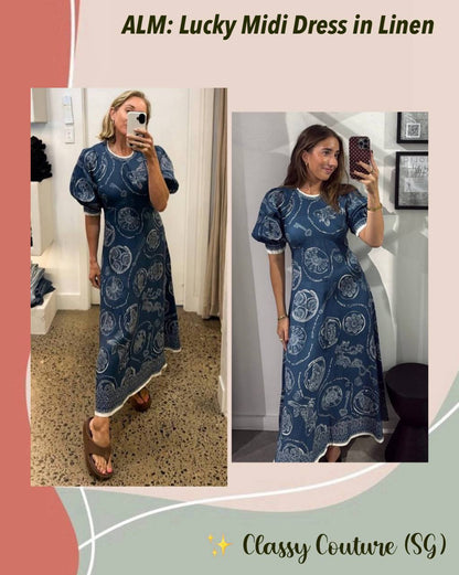 ALM Lucky Midi Dress in Linen