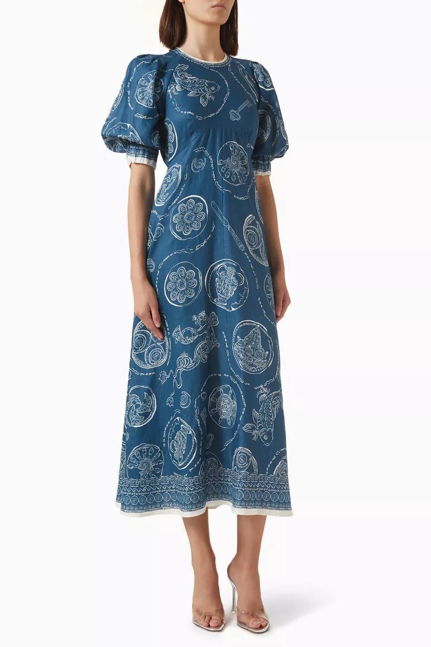 ALM Lucky Midi Dress in Linen