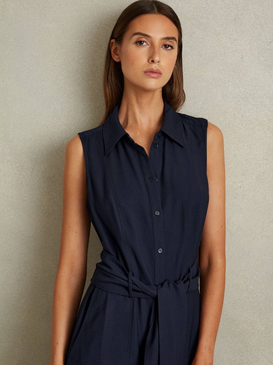 RS Morgan Petite Viscose Blend Belted Shirt Dress
