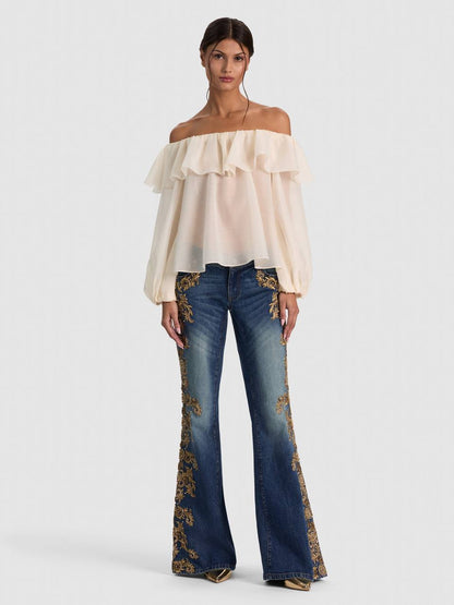 AO Alta Off the Shoulder Ruffle Blouse