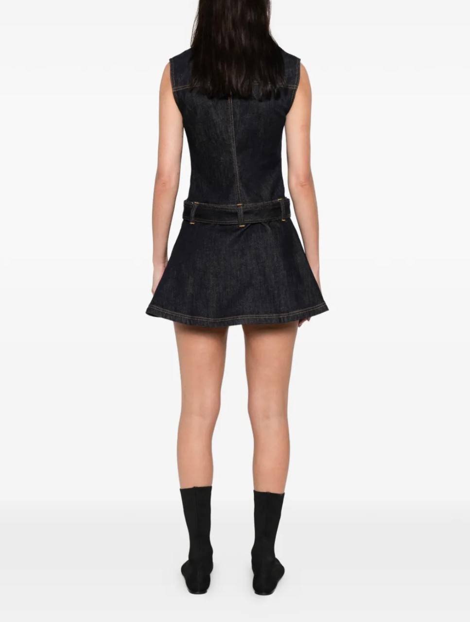 SP Indigo Denim Flared Mini Dress