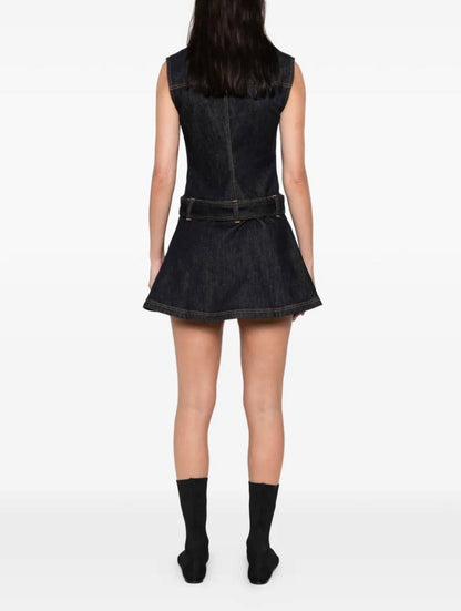 SP Indigo Denim Flared Mini Dress