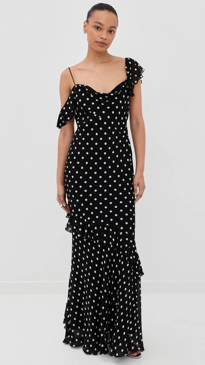 SP Polka Dot Georgette Ruffle Dress