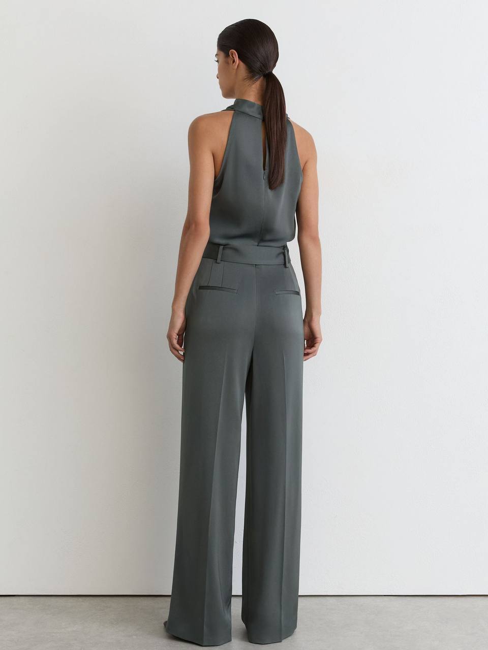 RS Erica Satin Cowl-Neck Wide-Leg Jumpsuit