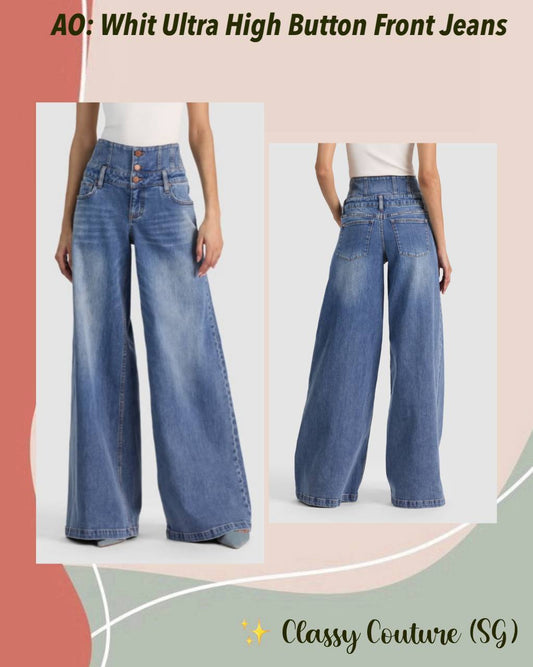 AO Whit Ultra High Button Front Jeans