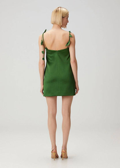 3 Colors! SP Satin Flower Mini Dress