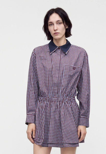 MJ Ritilona Rhinestone Checked Mini Dress