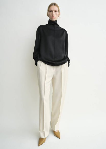 Tot Slouch Neck Viscose Blouse Long-sleeved Top