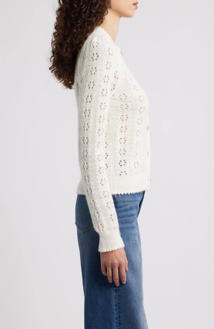 DN Emery Alpaca-Wool-blend Pointelle Knit Cardigan