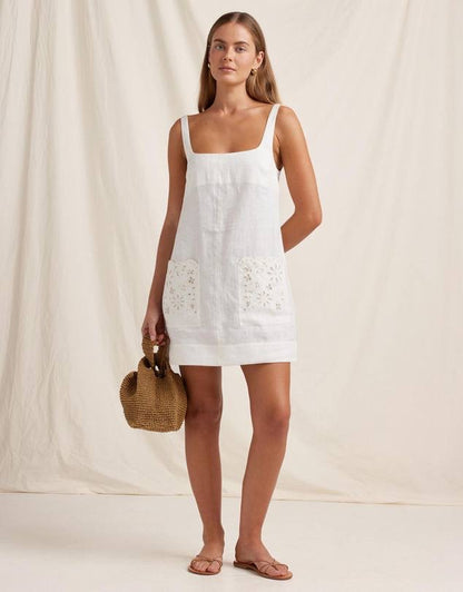PN Embroidered Shift Mini Dress