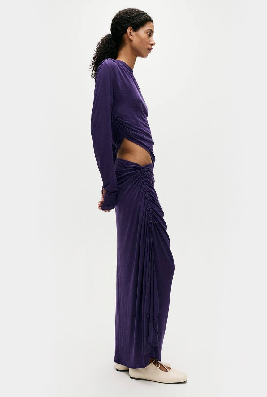 SALE! SL Jersey Modal-silk Drape Long Sleeved Top