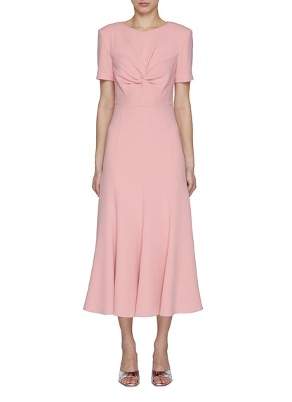 RM Short Sleeve Light Cady Midi Dress Twist Light Pink