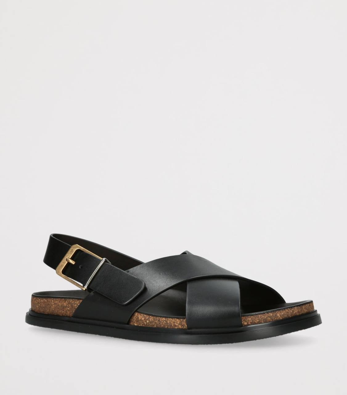 TR Crossover Buckle Leather Sandals in Suede/Horsehair/Smooth Calfskin