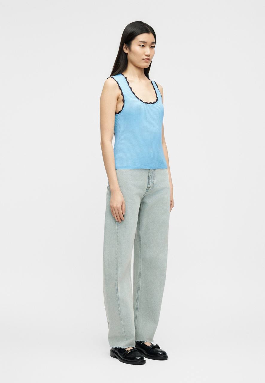 SD Crochet Detail Viscose-blend Knit Tank Top