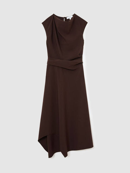 RS Camilla Gathered-Detail Draped Midi Dress