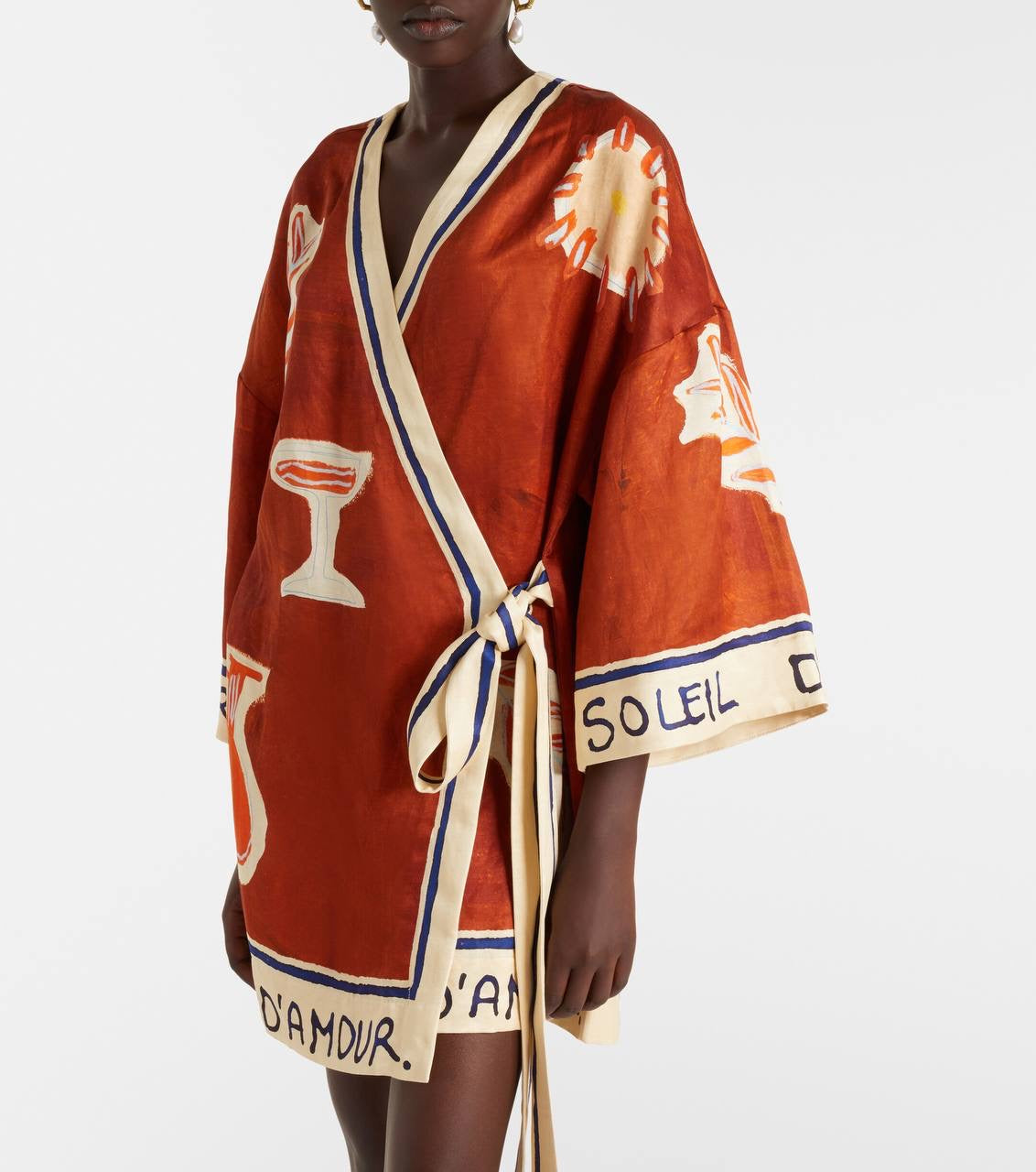 ALM Soleil D'Amour Hemp-silk Wrap Mini Dress / Long Top