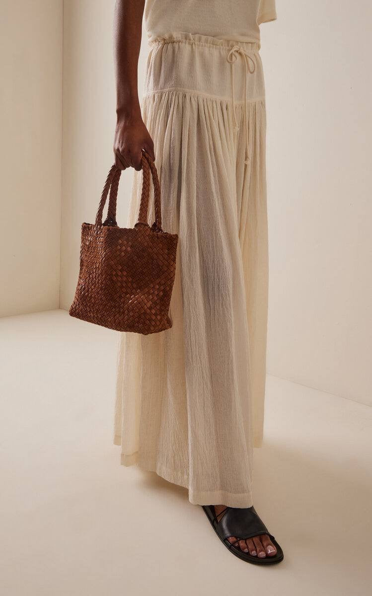TR Ruth Small Woven Lambskin Leather & Calfskin Suede Tote Bag