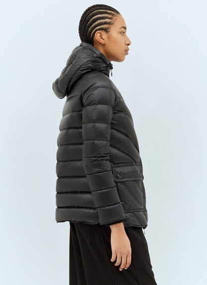 Argenno Chevron Short Fitted Hooded Nylon Jacket