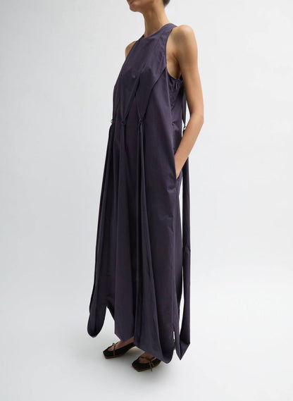 TB Eco Poplin Halter Paneled Midi Dress