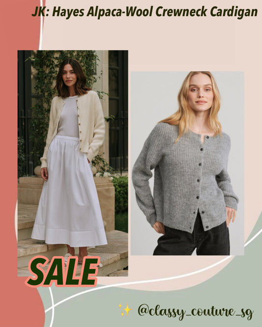 SALE! JK Hayes Alpaca-Wool Blend Crewneck Cardigan