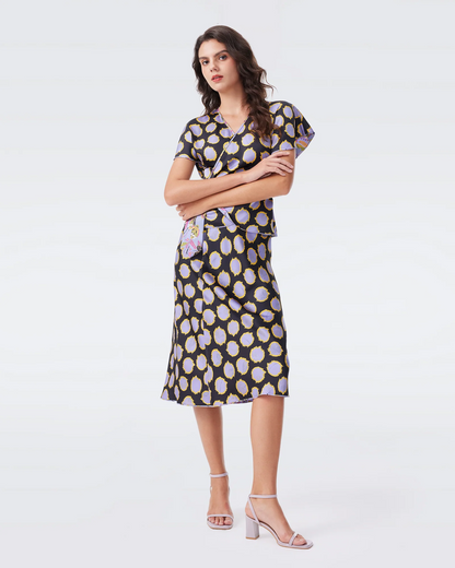 DVF Delhi Reversible Wrap Top | Krisa Midi Skirt | Set