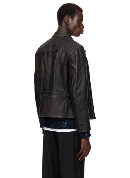 Men’s Calfskin Leather Newsboy Jacket
