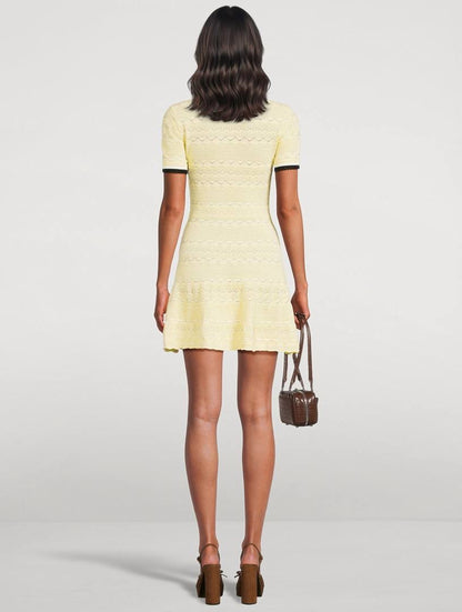 SP Yellow Pointelle Knit Mini Dress