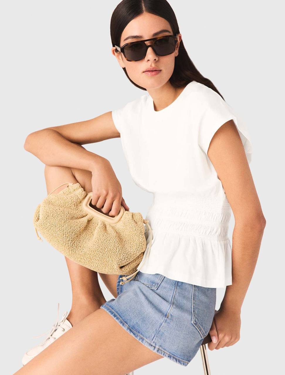 MJ Fitted Pleated T-Shirt