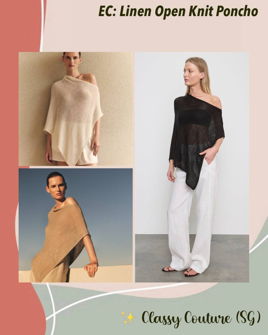 EC: Linen Open Knit Poncho