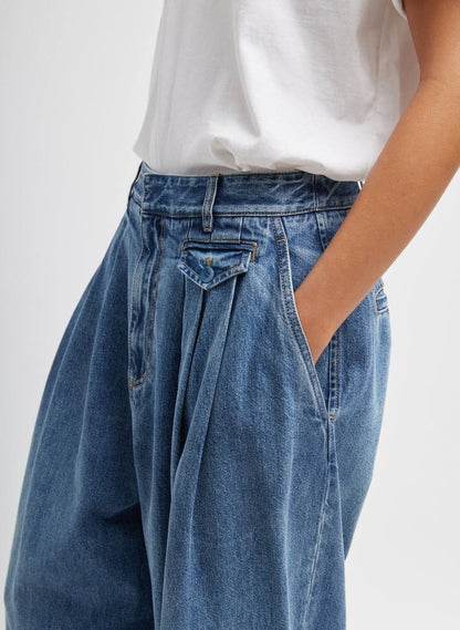 TB Spring Denim Triple Pleat Cotton Jeans