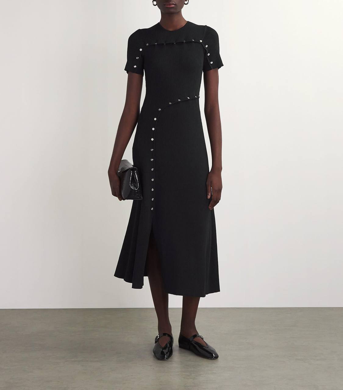 MJ Clover Embellished Short-Sleeve Midi Dress
