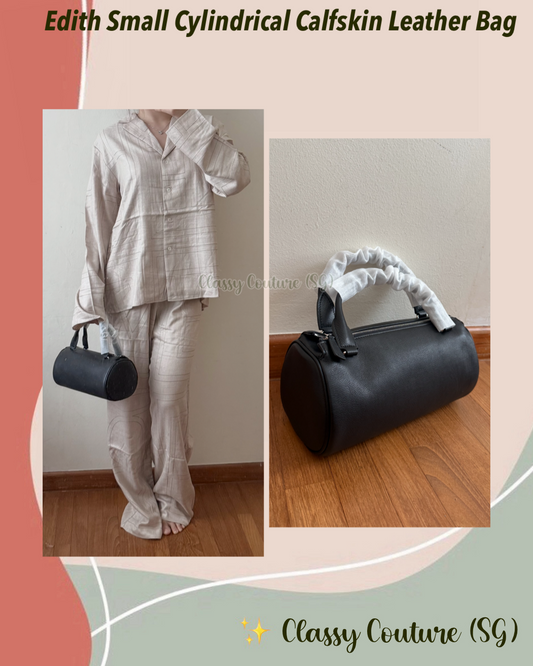 Edith Small Cylindrical Calfskin Leather Bag