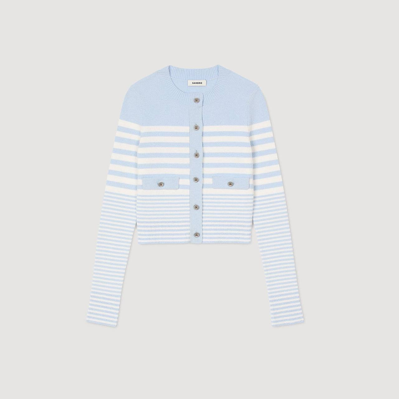 SD Biarritz Blue Stripe Cotton-knit Cardigan