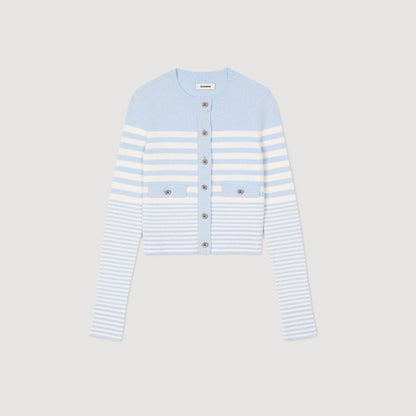 SD Biarritz Blue Stripe Cotton-knit Cardigan