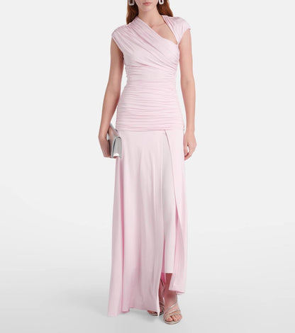 SP Pink Jersey Draped Maxi Dress