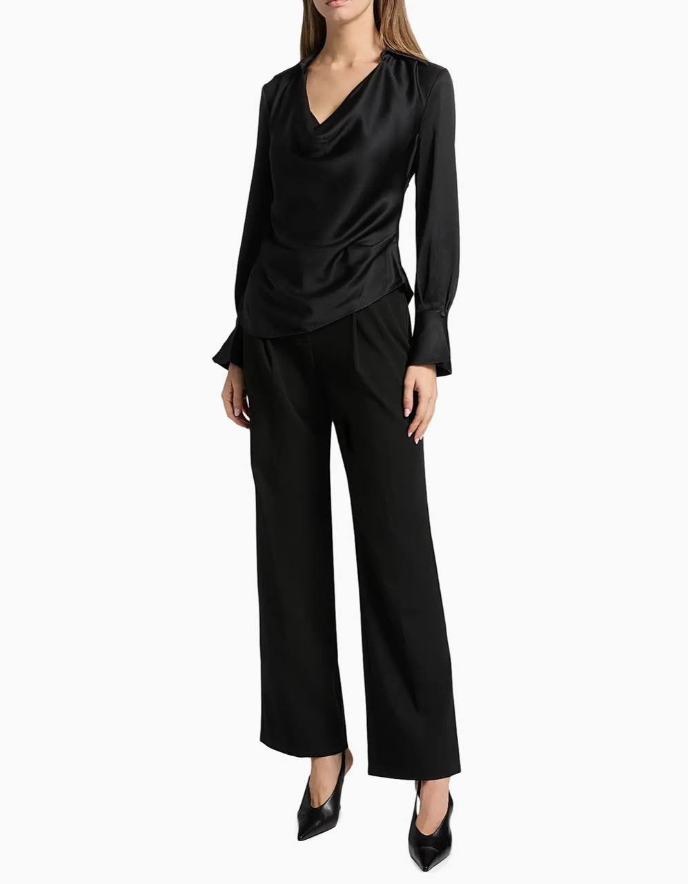 SK Symone Satin Cowl Neck Top
