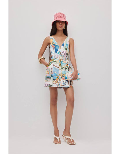 AJ Ambie Linen-blend Mini Dress