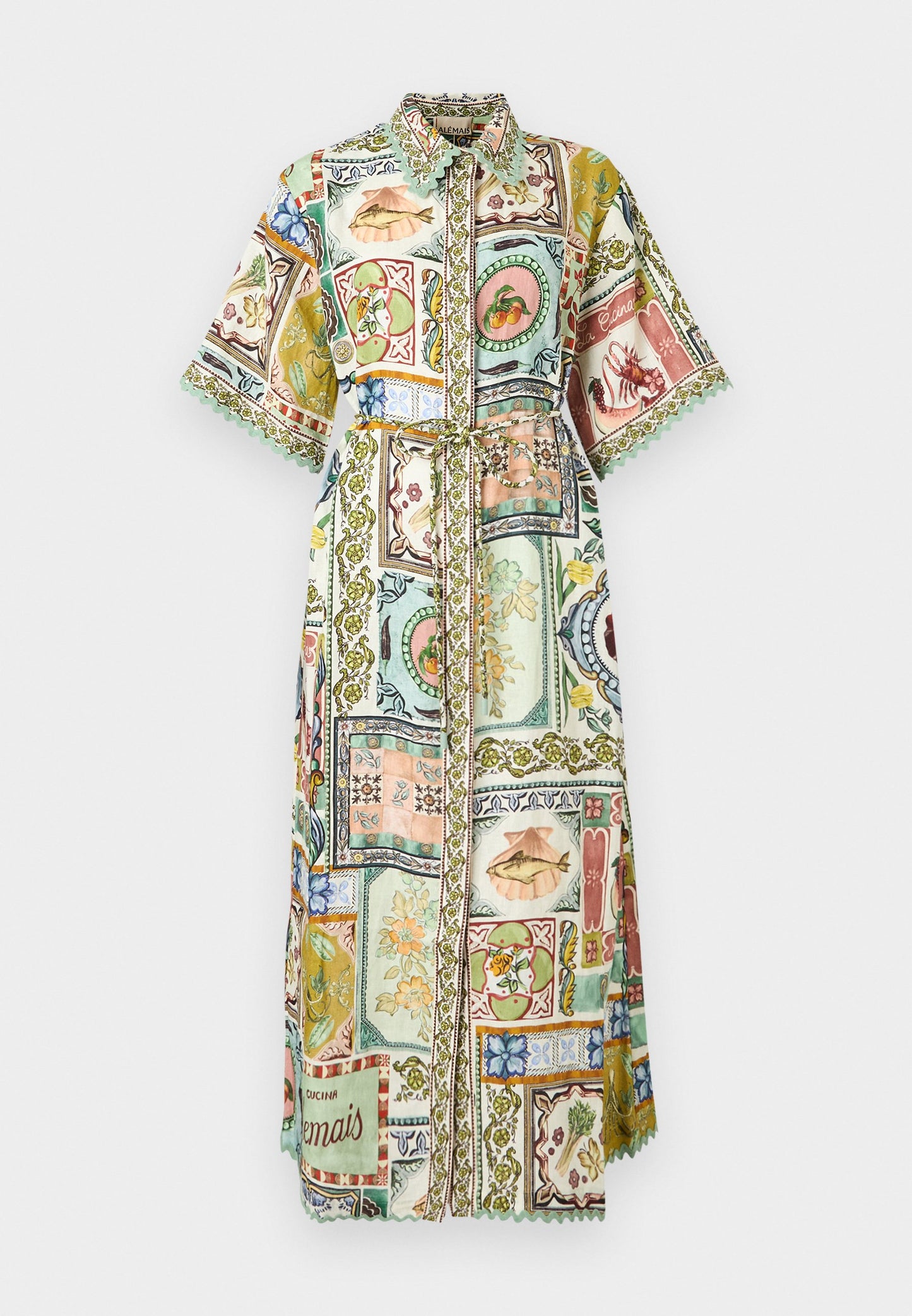 ALM Tommasina Linen Midi Dress Shirtdress