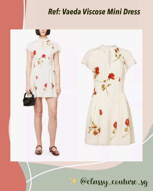 Ref Vaeda Viscose Mini Dress in American Beauty Floral