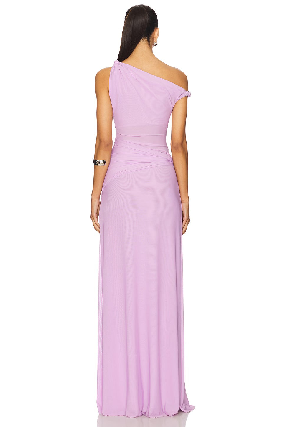 3 Colors! MS Sisal Asymmetric Mesh Maxi Dress