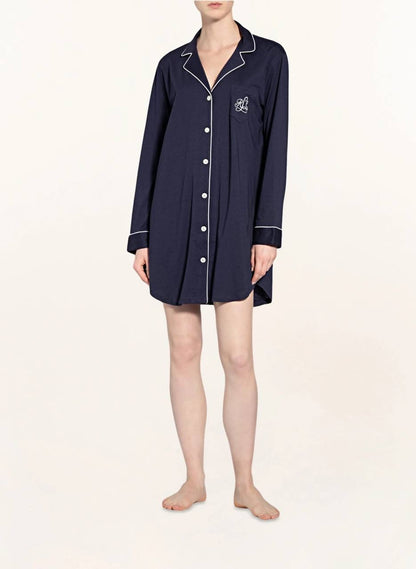RL Classic Notch Collar Sleep Long Shirt Shirtdress