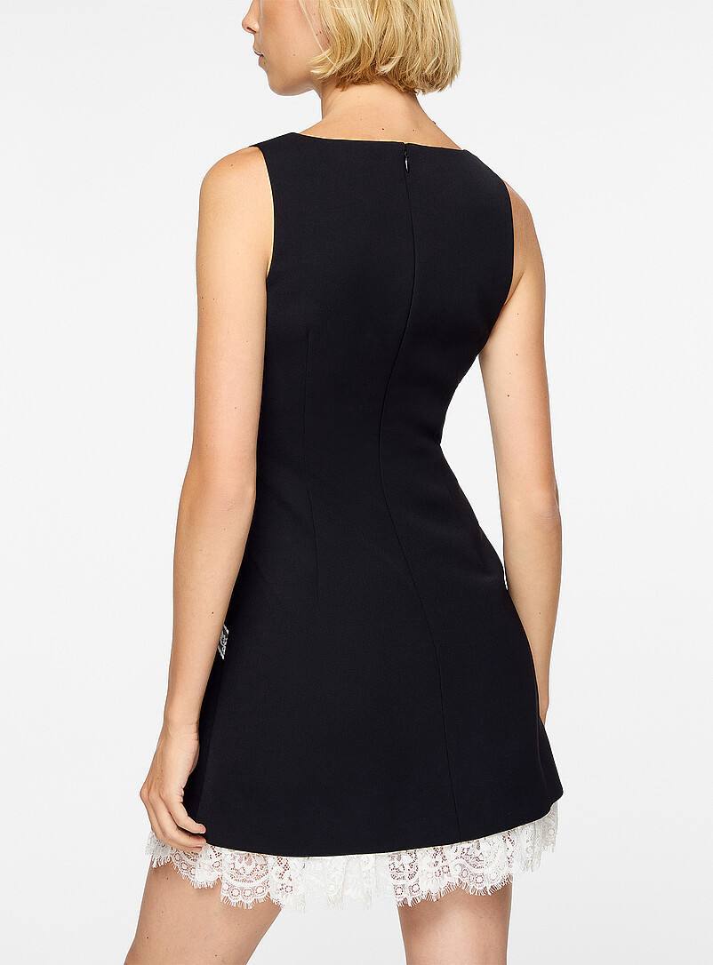 SP Crepe Lace Bow Mini Dress