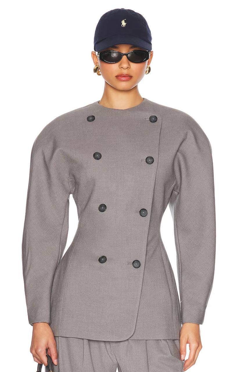 HS The Curvilinear Viscose-Wool Tailored Blazer