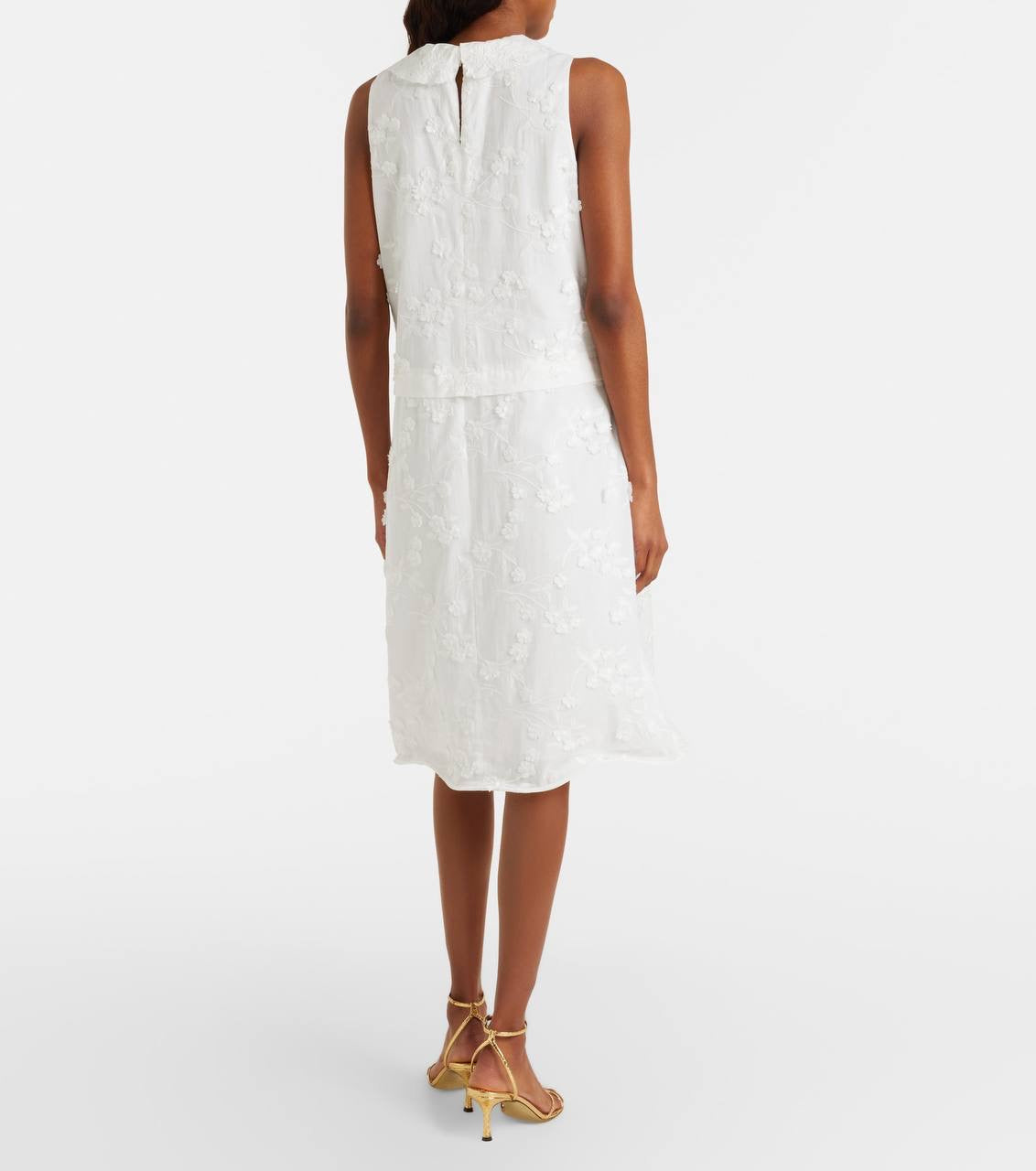DS Light Volumes Sleeveless Cotton Shift Midi Dress