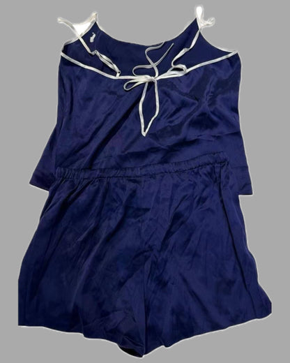 RL Silk-blend Cami & Shorts Contrast Sleep Lounge Set