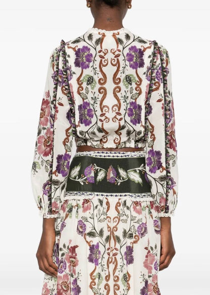 FR Rococo Flowers Midi Skirt