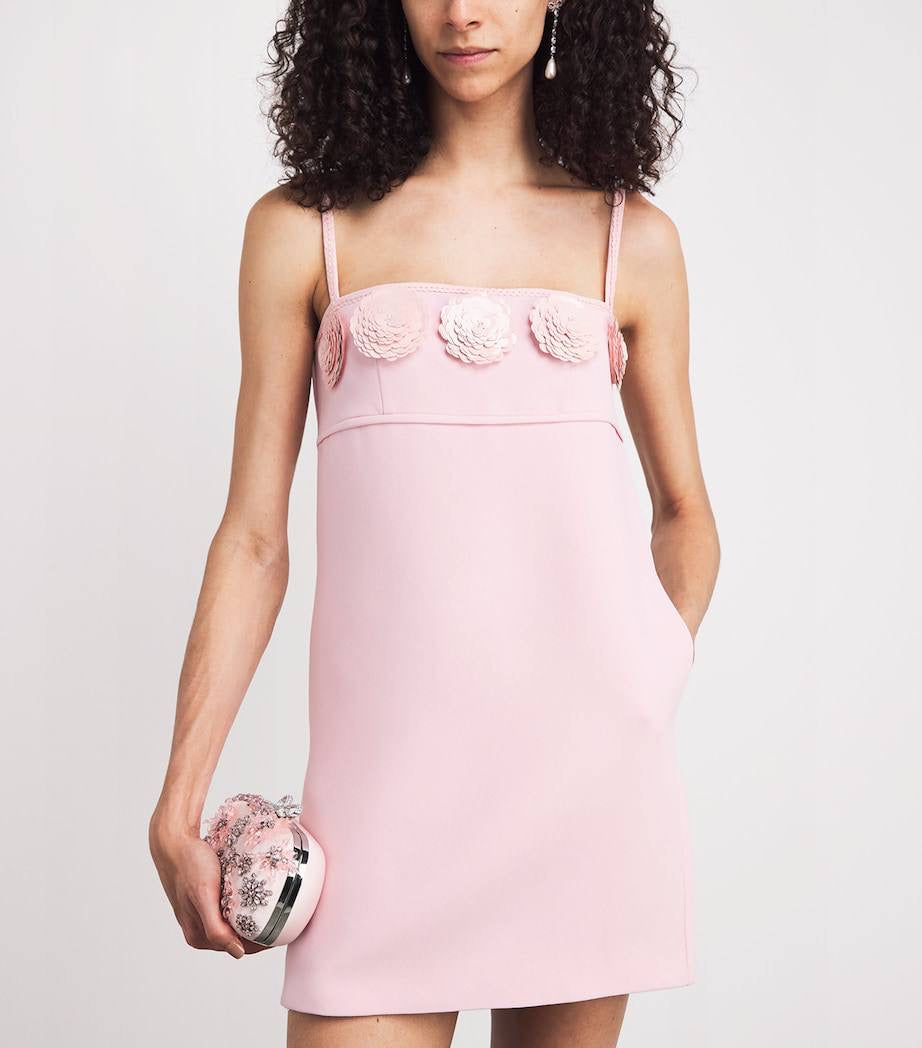 2 Colors! SP Crepe 3D Floral Sequin Shift Mini Dress