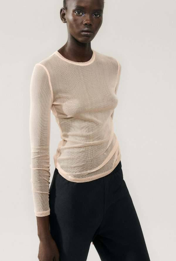 SALE! SL Silk Mesh Long Sleeve Top in Daybreak | Hot Lips