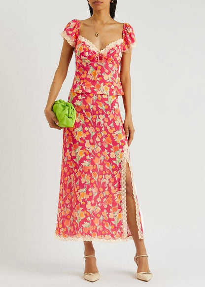 RX Rosella Lace Viscose Trim Top